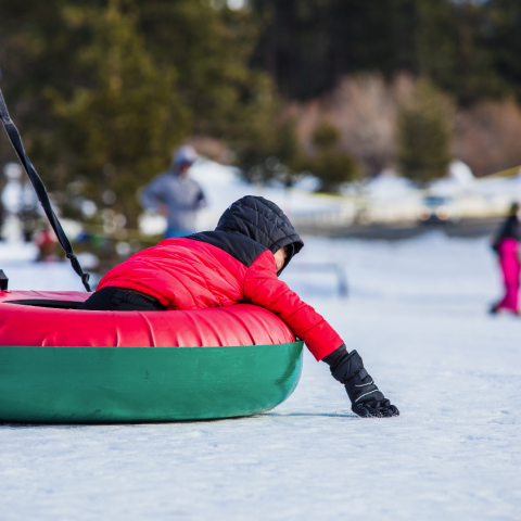 a person riding a snow board