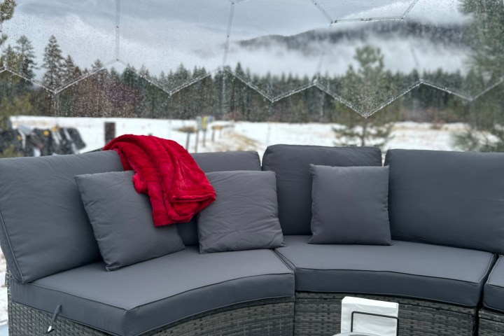 a close up of a sofa