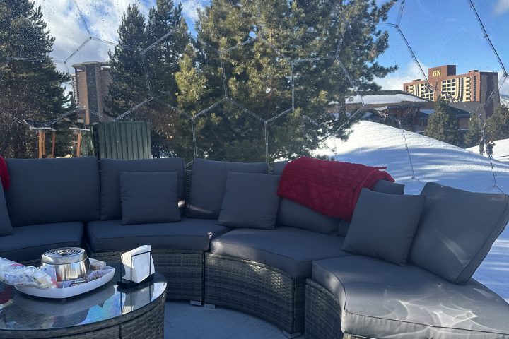 a close up of a snow covered mountain